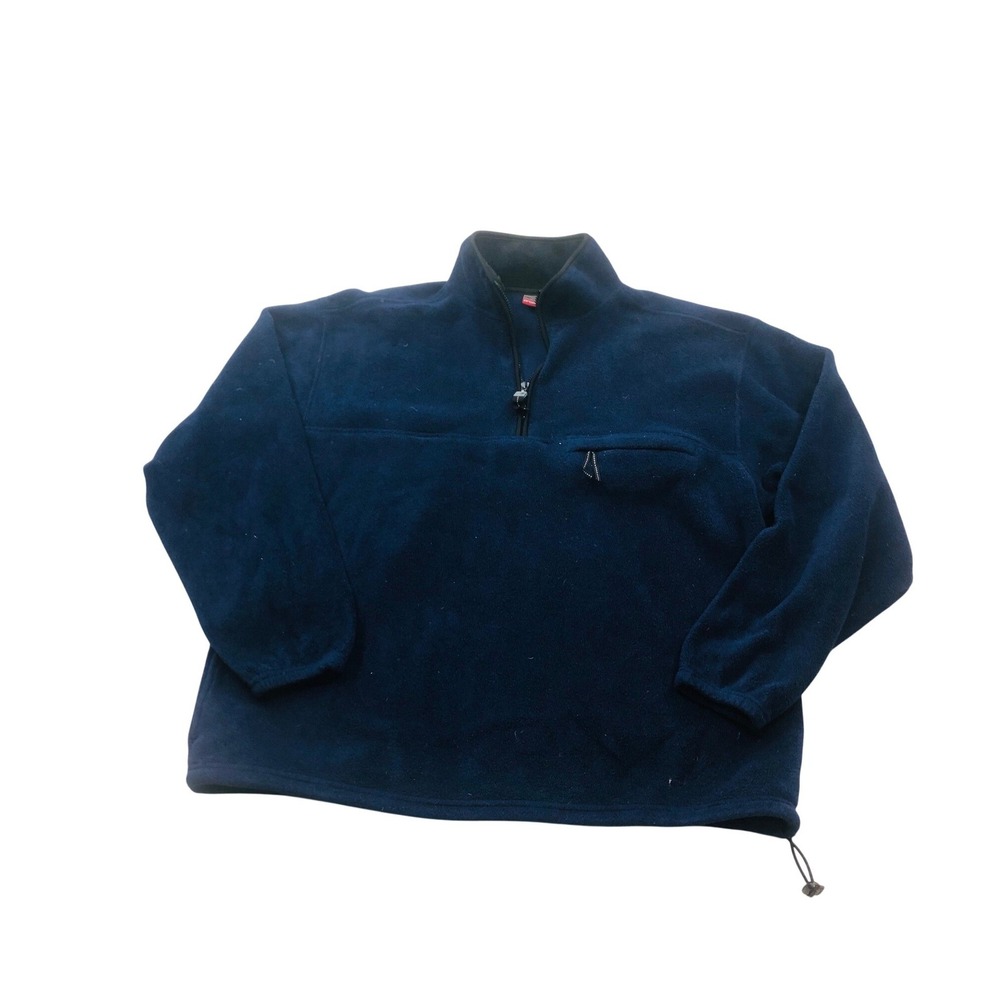 Prospirit Mens XL Blue Fleece Pullover Quarter Zip Pocket‎ Drawstring